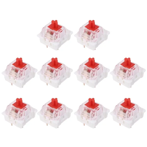 (10 шт) Переключатели (свитчи) для клавиатуры Gateron (Red)