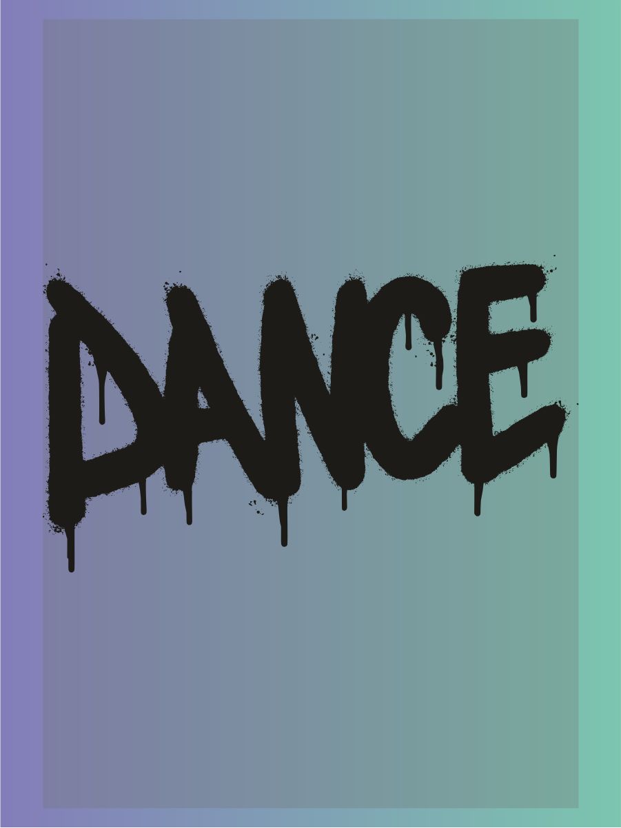 Термонаклейка на одежду надпись танцы dance