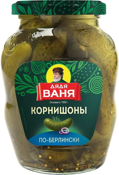 Корнишоны маринованные ДЯДЯ ВАНЯ По-берлински, 350г 2 шт.