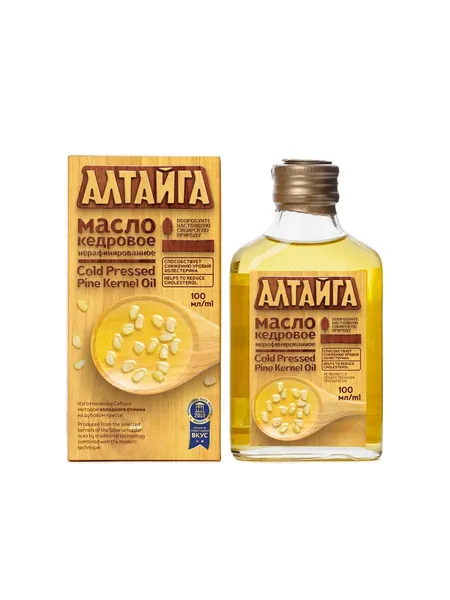 Кедровое масло, АЛТАЙГА, 100 мл. (холодный отжим)