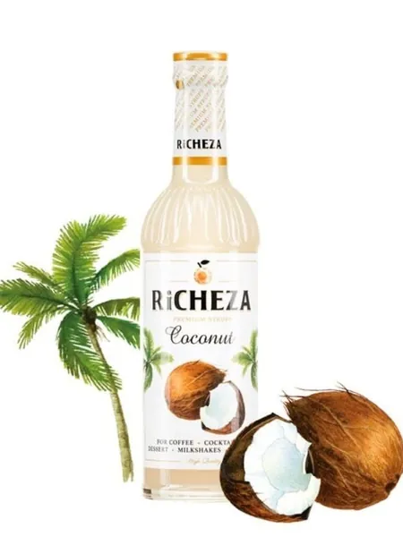 Сироп RICHEZA Кокос для кофе, коктейлей, десертов, лимонада и мороженого, 330 мл
