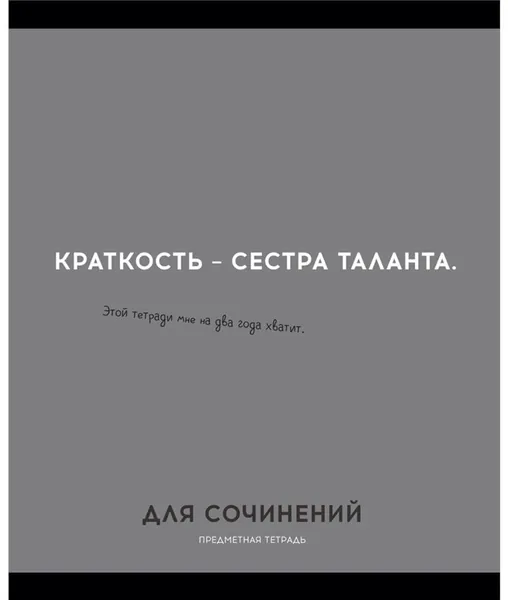 Школьная предметная тетрадь "ДЛЯ СОЧИНЕНИЙ. ОСТРОУМИЕ И ОТВАГА" в клетку со справочным материалом, тетрадь для записей в мягкой обложке из мелованного картона, канцелярия для школы, 48 листов