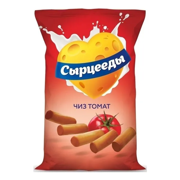 Сырные снеки Сырцееды сыр копченый со вкусом томата 23 г