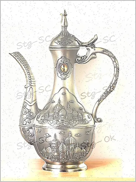 Бронзовый винтажный чайник