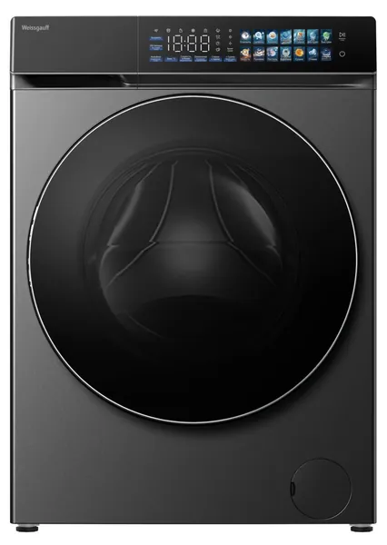 Weissgauff Стиральная машина с CУШКОЙ WMD 996 Autodose Direct Drive Touch, ПРЯМОЙ ПРИВОД, ИНВЕРТОР, СТИРКА С ПАРОМ, Загрузка 11 кг, Отжим 1500 об, Автодозирование I-DOS, Функция Ультрафиолет, Ускорить, Быстрая стирка 15' и 37' минут, Стирка + Сушка 60', Умная стирка, Дозагрузка бель, черный, серый металлик