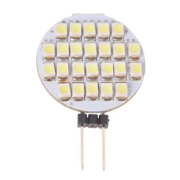 Светодиодная лампа-прожектор 24 SMD G4, настоящий белый свет, DC 12V