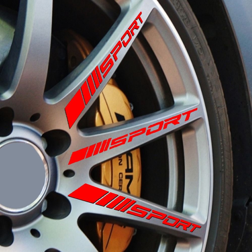 SPORT Наклейки на обода колес автомобиля, 4 шт.