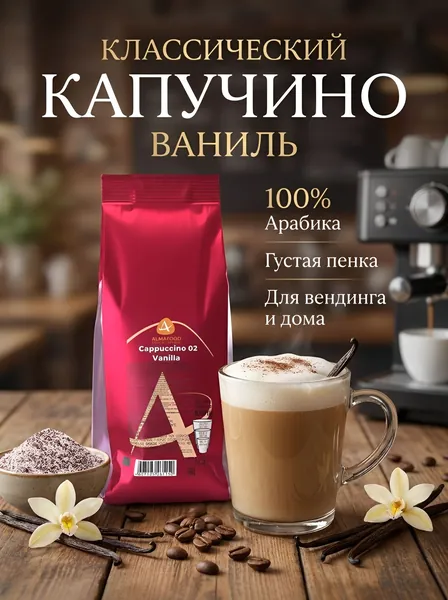 Капучино напиток "Classic Vanilla" Almafood, для вендинга,1кг