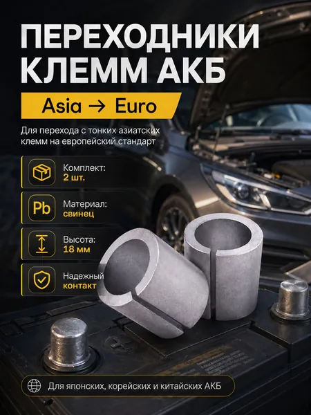 Переходная клемма с тонкой на толстую 2 шт "Asia-Euro".