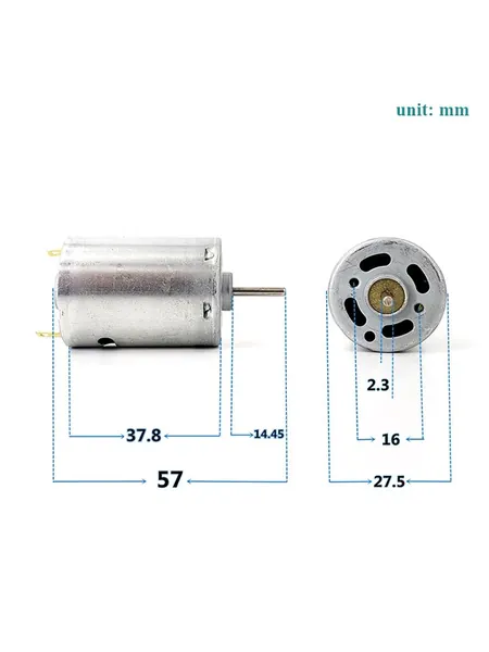Мотор DC Mabuchi RS-385SV-2460 12V/18V/24V 23000 об/мин, компактный 27.5 мм, круглый, высокоскоростной электродвигатель