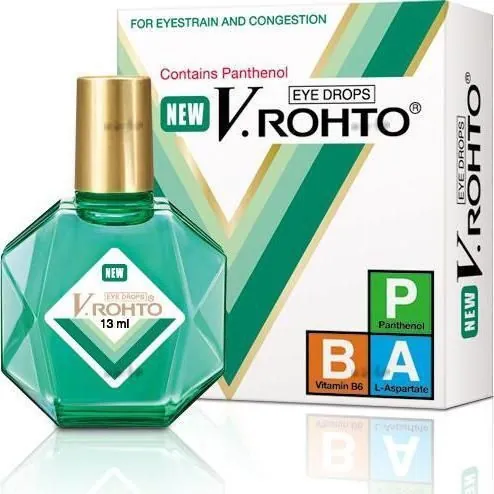 Увлажняющие, витаминизированные капли V.ROHTO THUOC NHO MAT , EYE DROPS, Contains Panthenol, for eyestrain and congestion, 13мл, Вьетнам