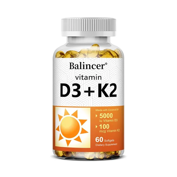 Капсулы с витаминами D3 и K2 способствуют усвоению кальция, укрепляют кости, повышают иммунитет и улучшают здоровье суставов 60/120 капсул
