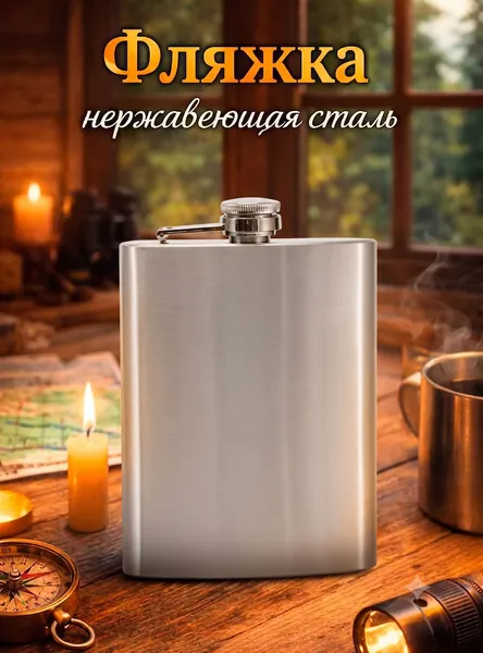 Фляжка 180 мл, нержавеющая сталь