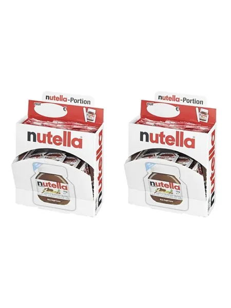 Набор 2 уп х 40 шт Nutella паста шоколадная порционная для кафе и дома (Германия), индивидуальная упаковка, удобный формат без перерасхода, с фундуком и какао, шоколадно-ореховый вкус