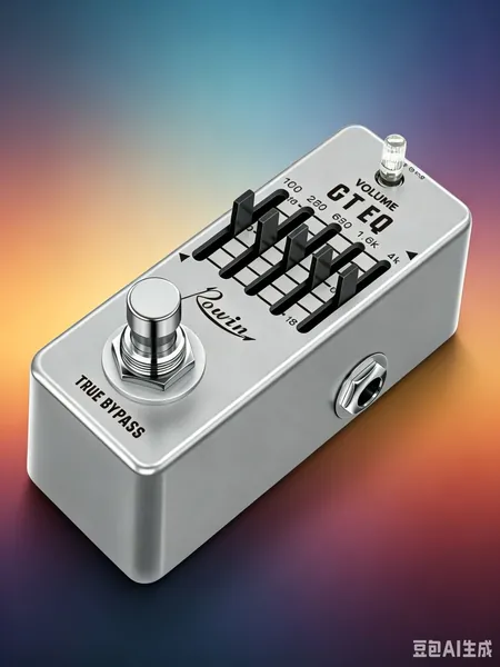 Rowin LEF-317A GT-EQ, миниатюрная 5-полосная графическая эквалайзер-педаль для электрогитары, регулировка усиления 18 дБ на полосу, регулятор общей громкости, металлический корпус, истинный байпас