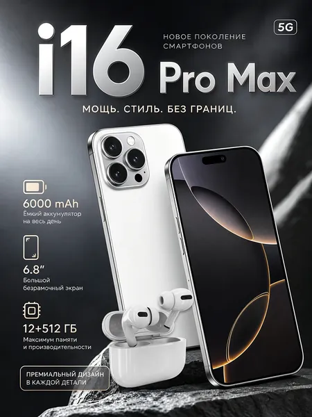 Смартфон Cмapтфон lPh0ne 16 pro max, противоударный нa Android 14 PocTecT (EAC) 12/512 ГБ,б0льшОЙ паMЯTи HD Новогодние подарки и рождественские подарки Подарки на Новый год/Новогодний день CN 12/512 ГБ, Nano-SIM, бежевый, оливковый