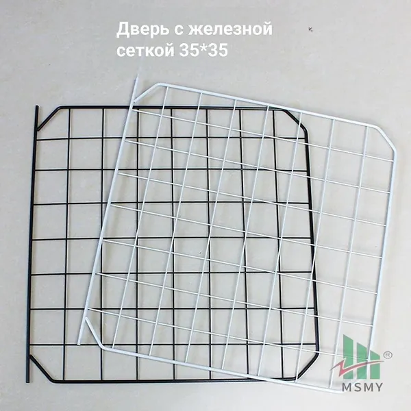 Качественная сборная клеткавилла из металлической сетки для кошек и собак, с чёрной квадратной железной дверью 3535, ограждение и проволочная полка применяются для домашних питомцев