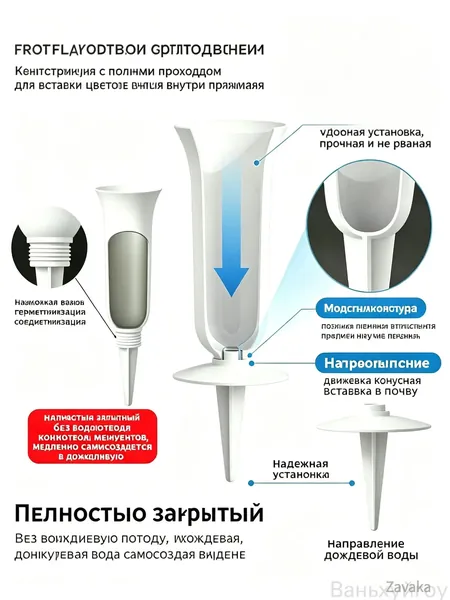 Кладбищные, ажурные бутылки с цветами, 1 шт.