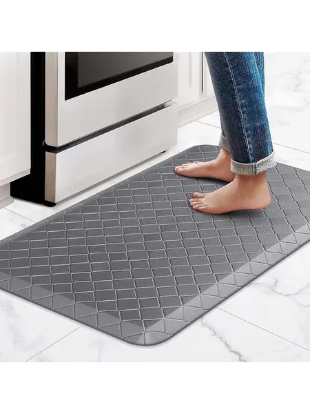 Коврик для кухни противоскользящий PVC, 44×120 см бордовый