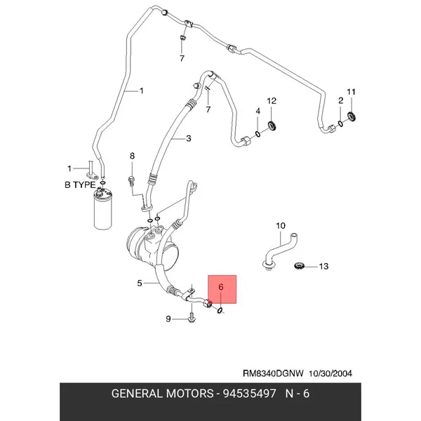 Кольцо уплотнительное general moтors 94535497 GENERAL MOTORS 94535497, oem 94535497