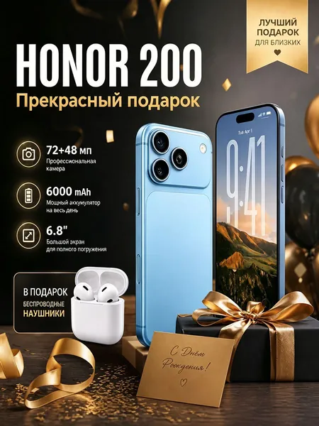 Смартфон Смартфон H0n0r Global 12+512 ГБ, Android 10, большой объем памяти, HD-дисплей, смартфон для пожилых и детей, черный Global 12/512 ГБ CN 12/512 ГБ, Nano-SIM CN 12/512 ГБ, Nano-SIM, черный матовый