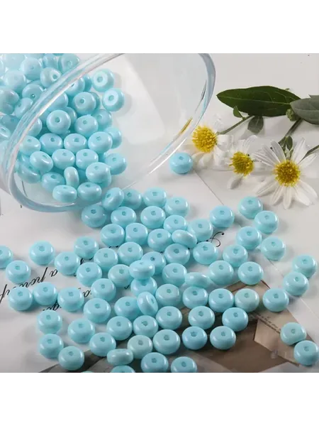 Лимонно-желтые стеклянные бусины 3x6 мм 3x6mm 800pcs, Голубо