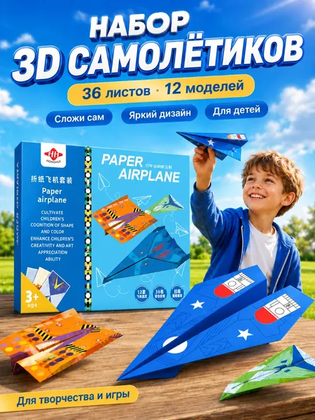 Поделки из детских развивающих игрушек самолет-оригами для тренировки мышления 36 шт.