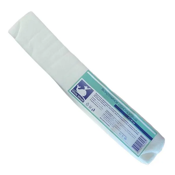 Воротнички парикмахерские одноразовые WHITE WHALE. 7x40 см. 100 шт. пластом белый спанлейс 40 г/м2