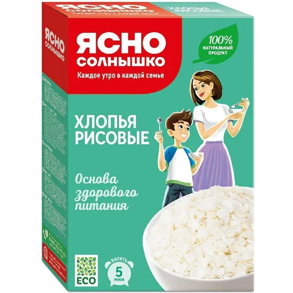 Хлопья рисовые Ясно Солнышко 375 г
