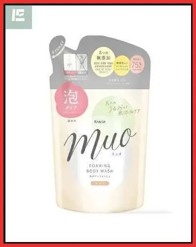 KRACIE Увлажняющее жидкое мыло-пенка для тела Muo Foam Body Wash 380 мл М/У без добавок, с натуральными эфирными маслами и ароматом бергамота, лаванды и нотками апельсина, сменная упаковка
