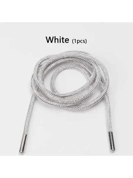 Яркие блестящие шнурки со стразами, 4 мм, 1 шт. Белый, 1PCS