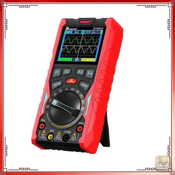 TOOLTOP ET853C 3-в-1: 70 МГц двухканальный осциллограф + 19999 мультиметр + генератор сигналов.