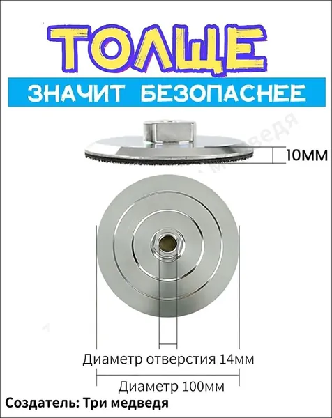 Насадка на болгарку для шлифовки опорная тарелка для УШМ 100