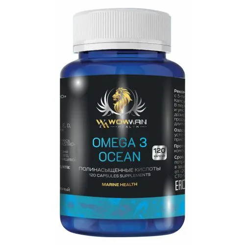 Омега 3 Тихоокеанская + АГЭ комплекс. Omega 3 Ocean витаминный комплекс для взрослых мужчин и женщин. Для здоровья сердца, мозга и сосудов, молодости и красоты кожи, иммунитета и стрессоустойчивости