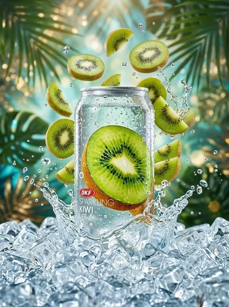 Газированный напиток OKF Sparkling Kiwi (ОКФ Спарклинг - Киви), 1 шт х 350 мл.
