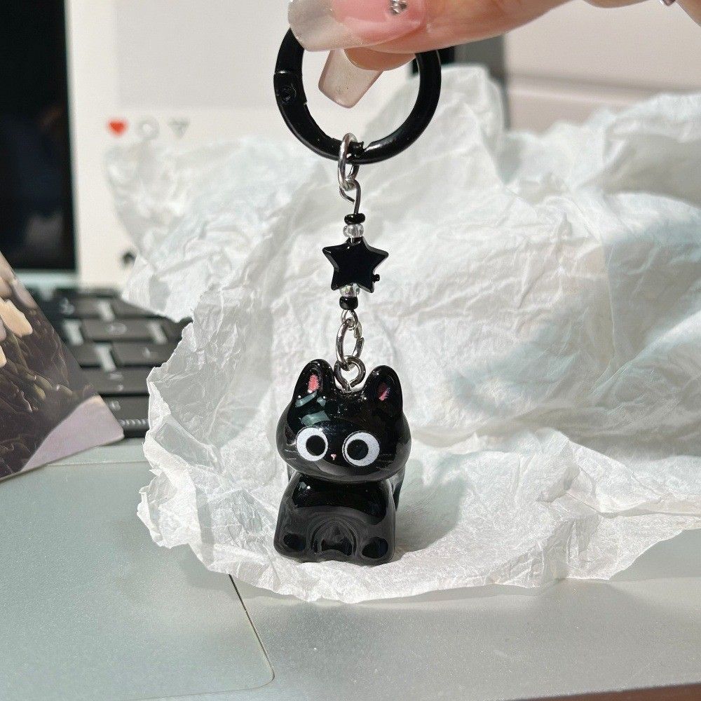 Мини-брелок 3D Black Cat со звездой