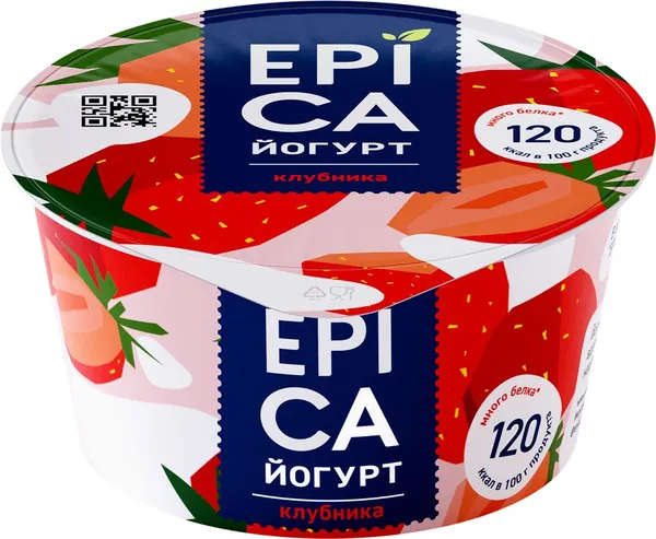 Йогурт EPICA с клубникой 4,8%, без змж, 130г 4 шт.