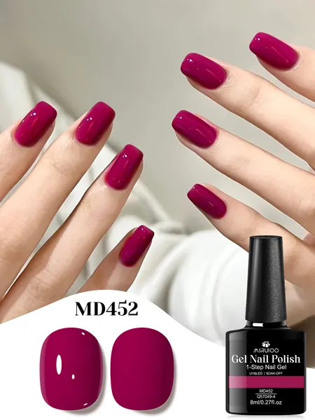 Одношаговый гель-лак 8ml: Три в одном: база, цвет и топ-покрытие. Длительный эффект, прочные ногти без сколов, блестящий маникюр салонного качества, лак для ногтей,для арт-маникюра UV/LED