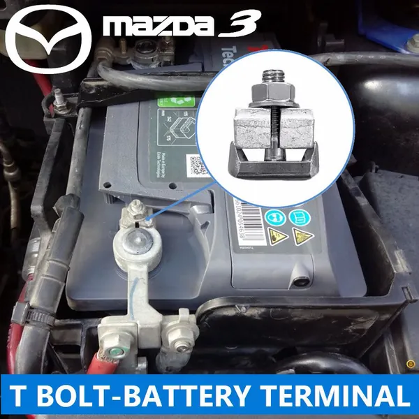 Т-болт клеммы АКБ для MAZDA 3, AXELA, Training и др., провода аккумуляторной батареи BP4K67TB1 BOLT-BATTERY TERMINAL, резьба М6, зажимной, нержавеющая сталь, 1 шт.