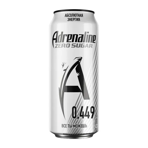 Энергетический напиток Adrenaline Rush Silver Energy Zero Sugar 449мл