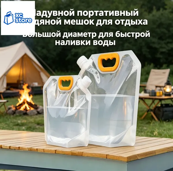 Эксклюзивная прозрачная сумка для жидкостей пищевого назначения, утолщенная и складная, предлагается в наборе из двух штук объемом 1,5 литра каждая, обеспечивая большую вместимость для переноски пива