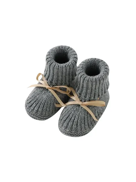 Вязаные сапожки для малышей 12-18M, серые, 82W1566-4