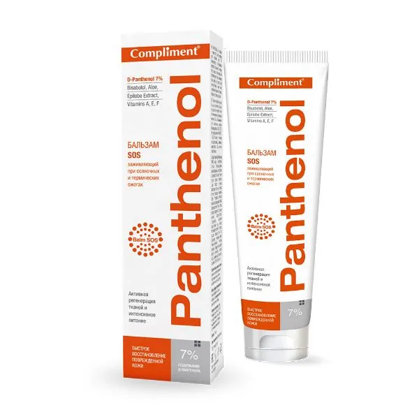 Compliment Бальзам Panthenol SOS заживляющий при солнечных и термических ожогах 75 мл
