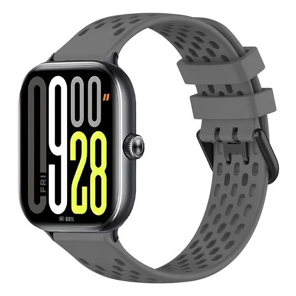 Силиконовый ремешок, подходит для Xiaomi Mi Band 9 Pro/Mi Band 8 Pro, Redmi Watch 5/Watch 4. Имеет двухрядную застежку для удобного ношения, водонепроницаем и дышащий.