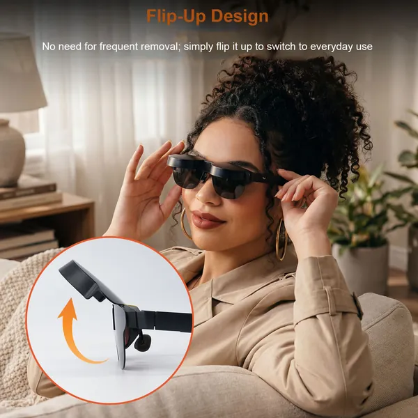 Откидная светозащитная накладка для RayNeo Air 3s / Air 4 / Air 3s Pro / Air 4 Pro Вес всего 11,4 г, блокирует посторонний свет, усиливает эффект погружения и защищает переднюю панель