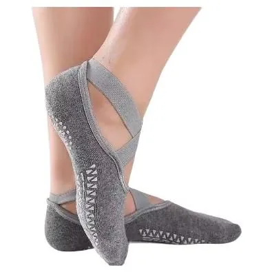 Носки AimClothing женские Нескользящие носки для йоги, осенне-зимние носки из плотного хлопка для пилатеса с открытым подъемом, для занятий танцами в помещении, для фитнеса для взрослых, женские носки, 1 пара