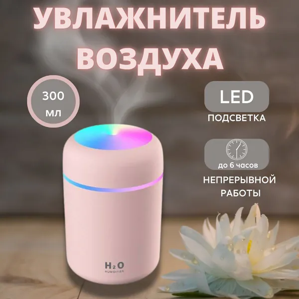 Увлажнитель воздуха мини, увлажнитель воздуха с подсветкой, настольный