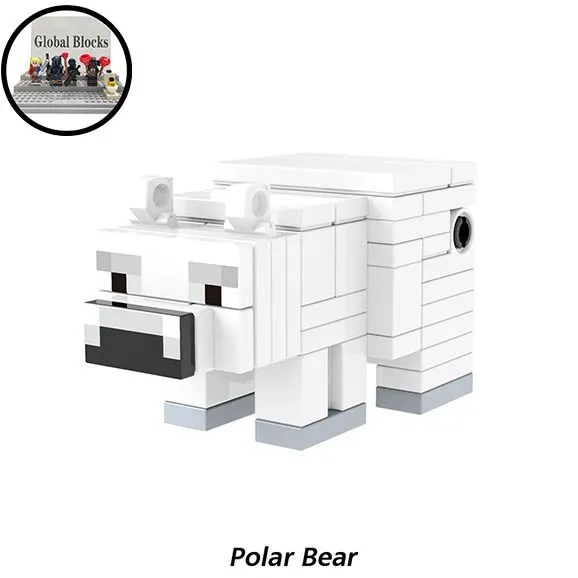 Аниме фигурок Конструктор (совместим с лего),Майнкрафт/Minecraft (4.5см, пакет)Polar Bear-RX611