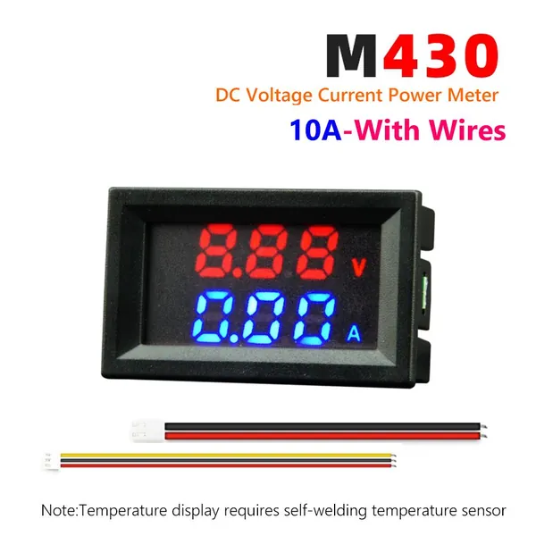 Цифровой вольтамперметр M430, 0 100 В / 10 А, с двойным LED-дисплеем