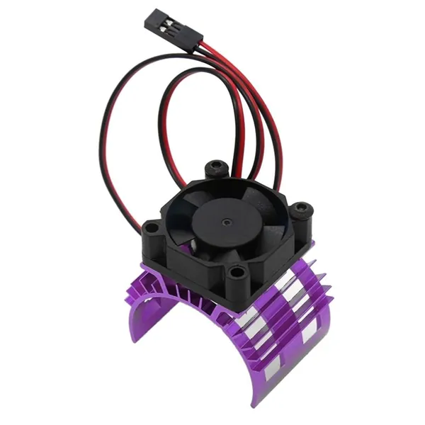 Радиатор мотора для WLtoys A959-B, алюминиевый корпус с вентилятором 5V для 540/550/3650, "улучшенное охлаждение".